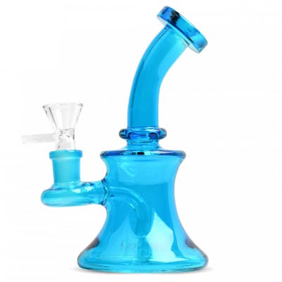 5" Bubbler w UFO Perc - Blue Day Glow 5" Bubbler w UFO Perc