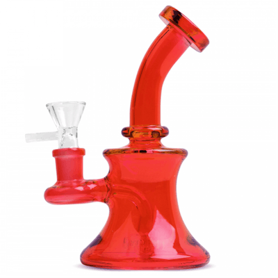 5" Bubbler w UFO Perc - Red Day Glow 5" Bubbler w UFO Perc