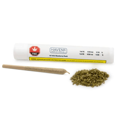 Blueberry Kush - Haven St - No. 402 Blueberry Kush 1x0.5g Pre-Roll