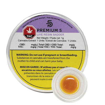 Live Resin Badder - Premium 5 - 1g Live Resin Badder