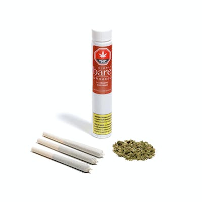 BC Organic Blue Dream Pre-Rolls - Simply Bare - Blue Dream 3 x 0.5 g Pre-Rolls