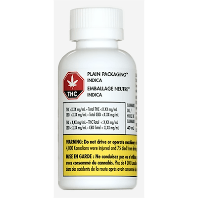 Plain Packaging Indica - Canopy Growth - Plain Packaging Indica 40mL Oil