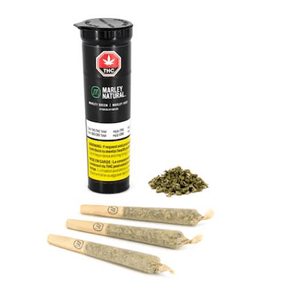 Marley Green Prerolls - Marley Naturals - Marley Green 3 x 0.5 g Pre-Rolls