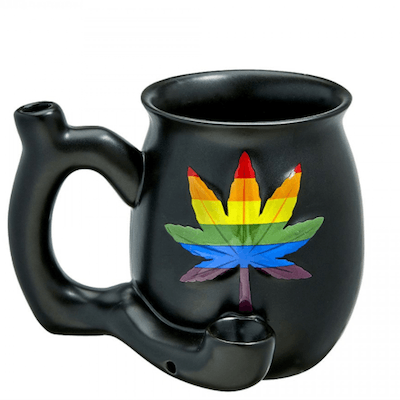 Rainbow Leaf Ceramic Mug Pipe