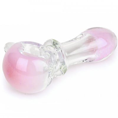 Red Eye Glass 4" Pastel Fritter Hand Pipe - Red Eye Glass 4" Pink Pastel Fritter Hand Pipe