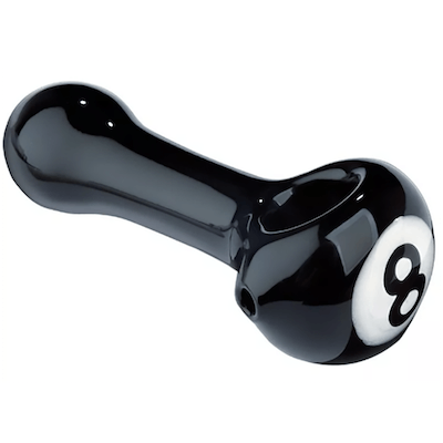 Red Eye Glass Magic 8 Ball Hand Pipe