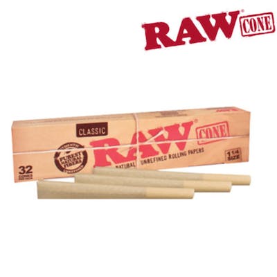 Raw 1 1/4 Cone 32 Pack