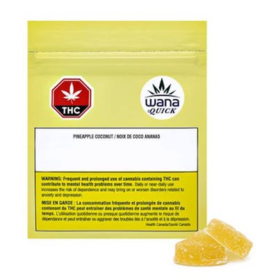 Wana Quick Soft Chews - Wana QUICK Soft Chew Sour Pineapple Coconut Indica