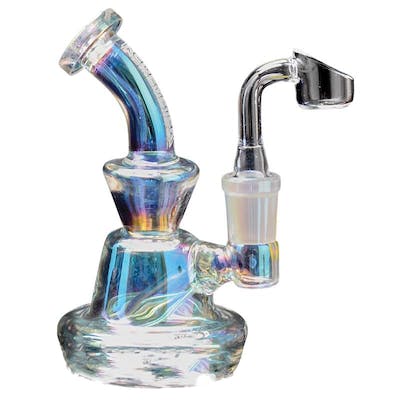 Red Eye Glass 5" Rainbow Terminator Finish Concentrate Rig w/ Quartz Banger