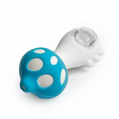 Silicone Mushroom Pipe Blue