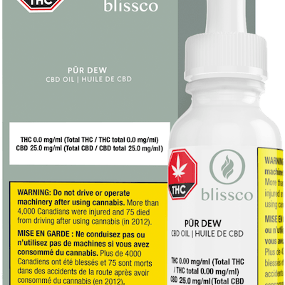 Pur Dew CBD (Oil) by Blissco - Pur Dew CBD 30 mL Oil