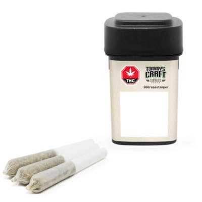 GGGrapestomper - Tommy's Craft Cannabis - GGGrapestomper 3 x 0.35g Pre-Rolls