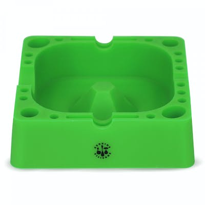 Ashtray - LIT Silicone - Square w/ Debowler - Green