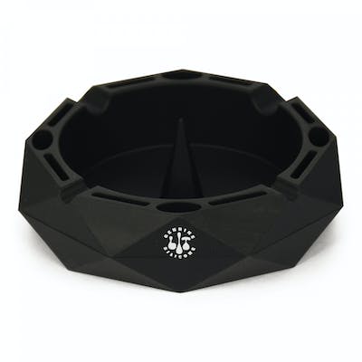 Ashtray - LIT Silicone - Round w/ Debowler - Black