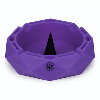 Ashtray - LIT Silicone - Round w/ Debowler - Purple