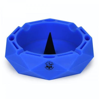 Ashtray - LIT Silicone - Round w/ Debowler - Blue