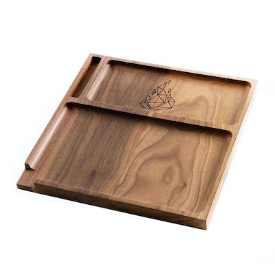 Rolling Tray - BRNT Yaketa - Walnut Finish - BRNT Yaketa Wood Rolling Tray (Walnut Finish)