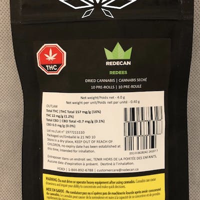 Redecan Outlaw 10 X 0.4g Pre-Rolls