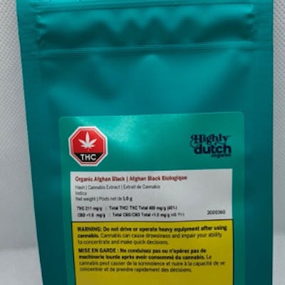 Highly Dutch Organic Afghan Black Hash 1g