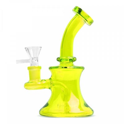 5" Bubbler w UFO Perc - Neon Green Day Glow 5" Bubbler w UFO Perc