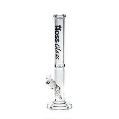 Water Bong - HOSS - 18" Straight Tube w/ Super Thick Embossed Base - Black