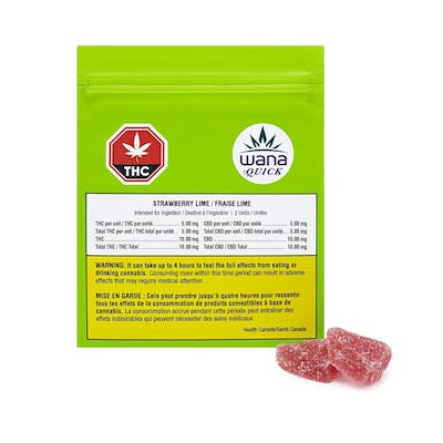 Wana QUICK - Wana QUICK 1:1 Sour Strawberry Lime Soft Chews 2x4.5 g