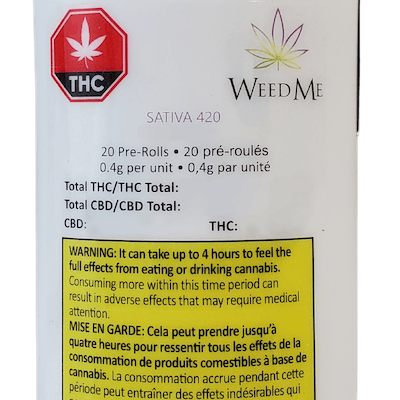 Weed Me | Sativa 420 Pre-Rolls | 20 x 0.4g