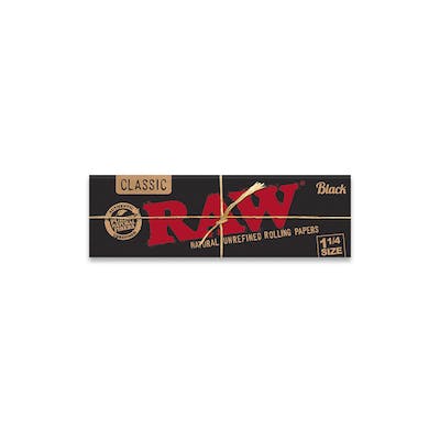 Raw | Black Rolling Papers | 1-1/4 Size