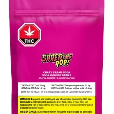 Shred'ems Pop! | Crazy Cream Soda Soft Chews | 10mg THC