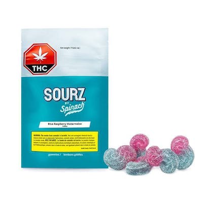 Spinach | SOURZ Blue Raspberry Watermelon Soft Chews | 10mg THC