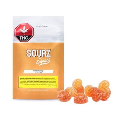 Spinach | SOURZ Peach Orange Soft Chews | 10mg THC + 10mg CBD