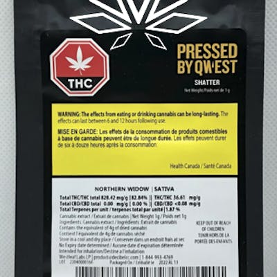 Pressed by Qwest Northern Widow Shatter 1g
