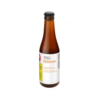 Sense & Purpose | Refocus Green Tea Lemonade Ginger Sparkling Beverage | 20mg CBD + 2mg THC