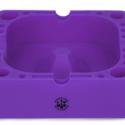 LIT Silicone 4.75" Purple Square Ashtray w/ Tool Holders