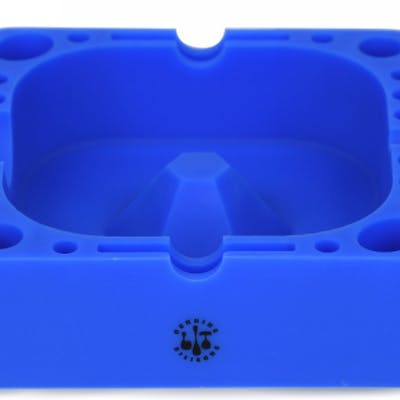 LIT Silicone 4.75" Blue Square Ashtray w/ Tool Holders