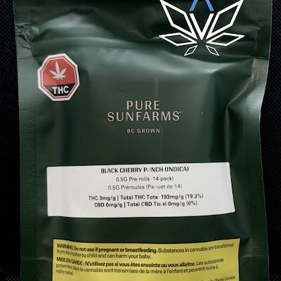 Pure Sunfarms Black Cherry Punch 14 x 0.5g Pre-Rolls