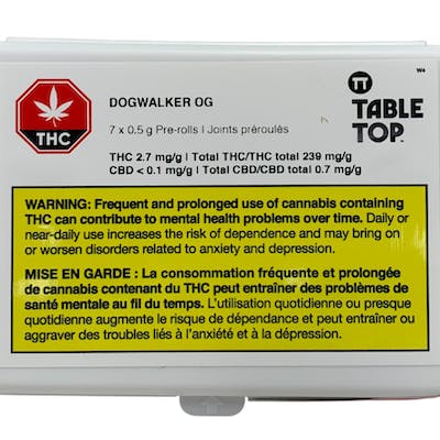 Table Top | Dogwalker OG Pre-Rolls | 7 x 0.5g