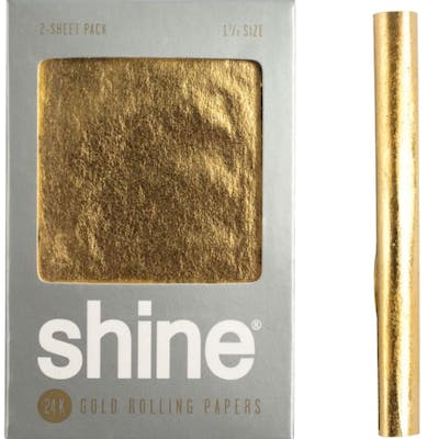 24K Gold Rolling Papers by Shine Papers - 1¼" 24k Gold Rolling Papers 2 Sheet Packs