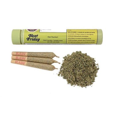 Next Friday - Kiwi Sherbert - 3 x 0.5g Pre Rolls - Next Friday - Kiwi Sherbert - 3 x 0.5g Pre Rolls