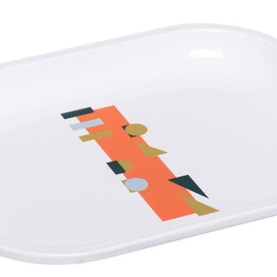 TIN ROLLING TRAY DESIGN 1 - WHITE